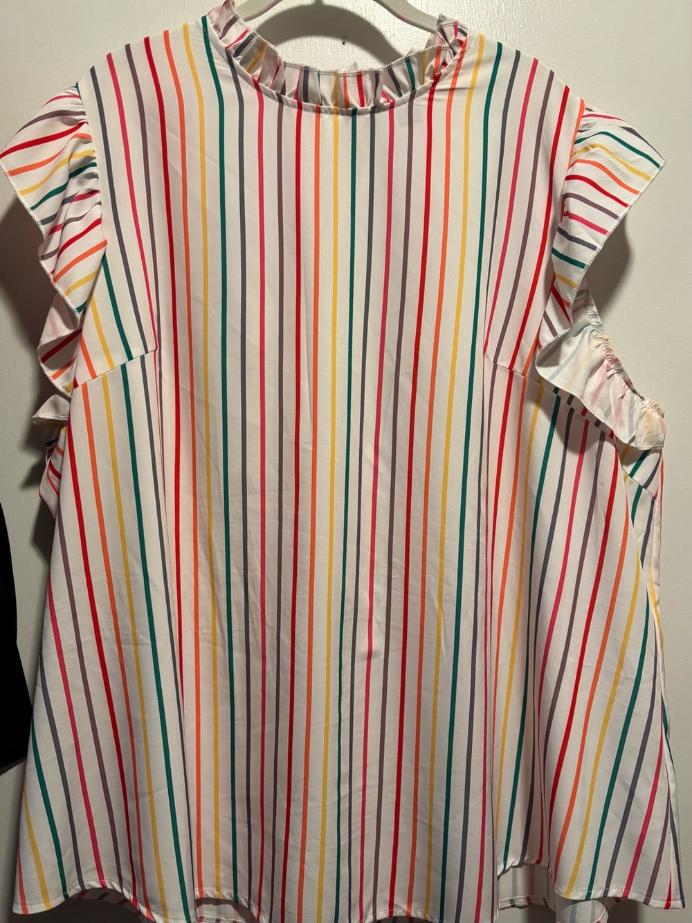 Ruffle Rainbow Stripe Blouse